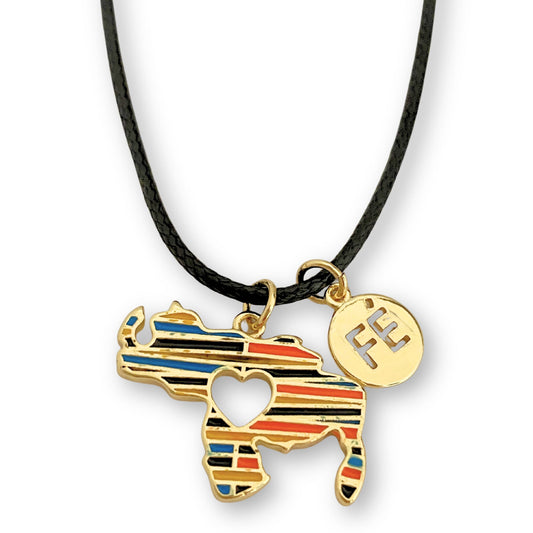 Venezuelan Map & Faith Pendant